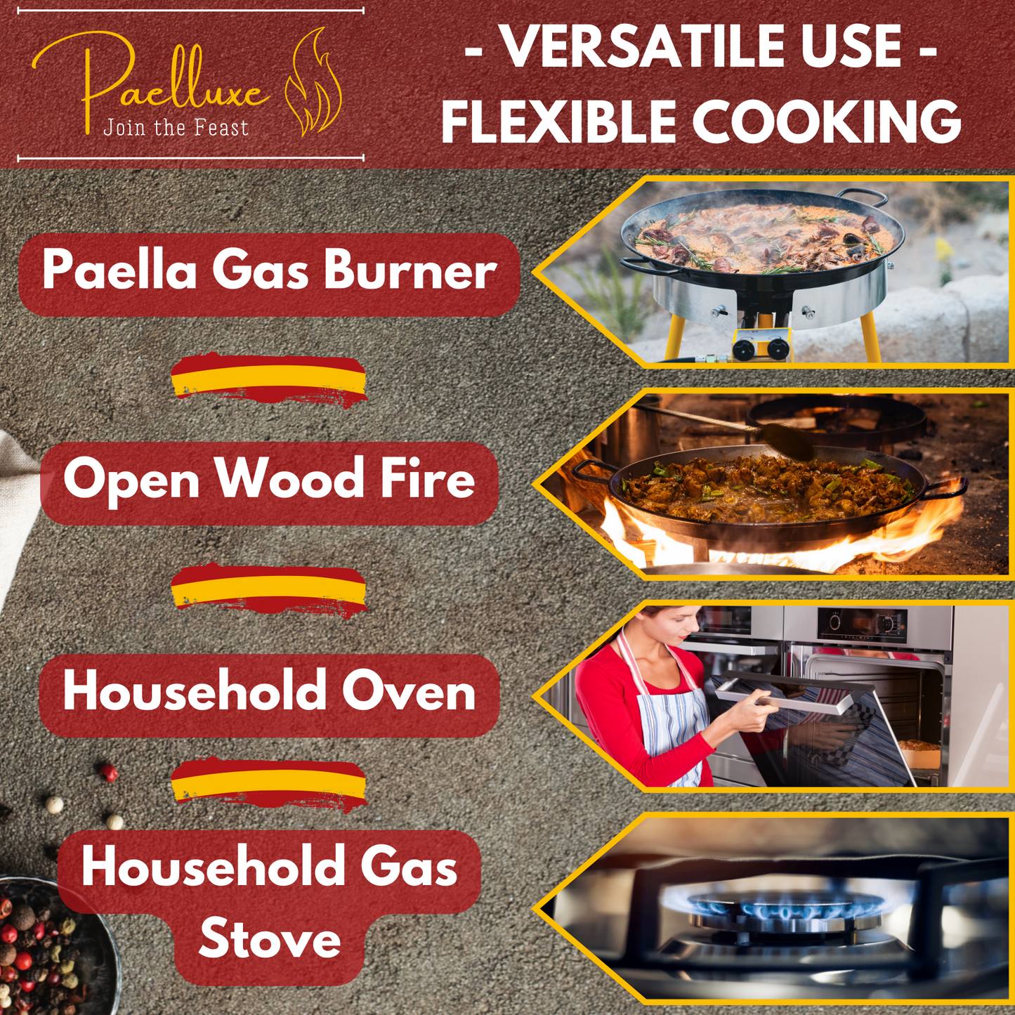 Paelluxe 22'' Paella Pan